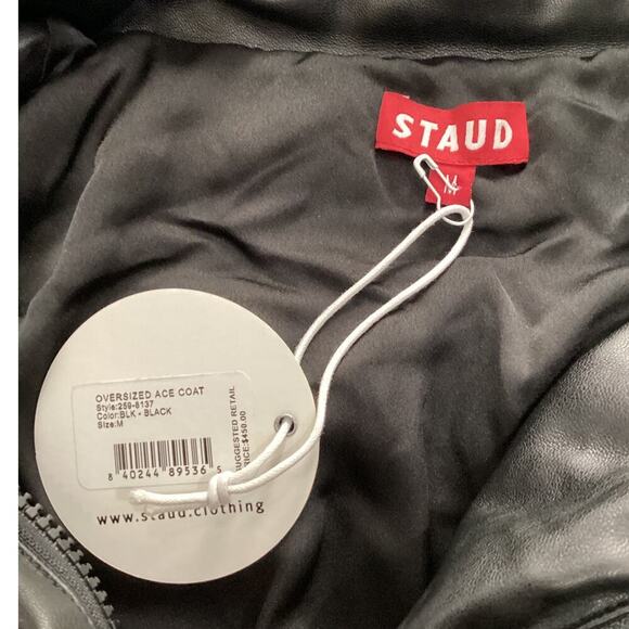 Staud Oversized Ace Coat Puffer Jacket With Hood Black Size Medium NWT Sold Out - Picture 13 of 15